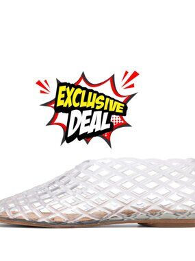 Jelly Mesh Ballet Flats - Clear Closed Toe Flats, Comfortable Slip-On Shoes